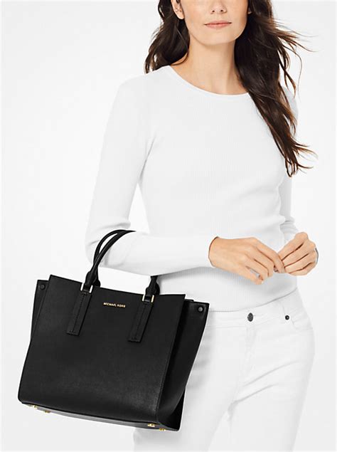 michael kors alessa large pebbled leather satchel|Michael Kors satchels.